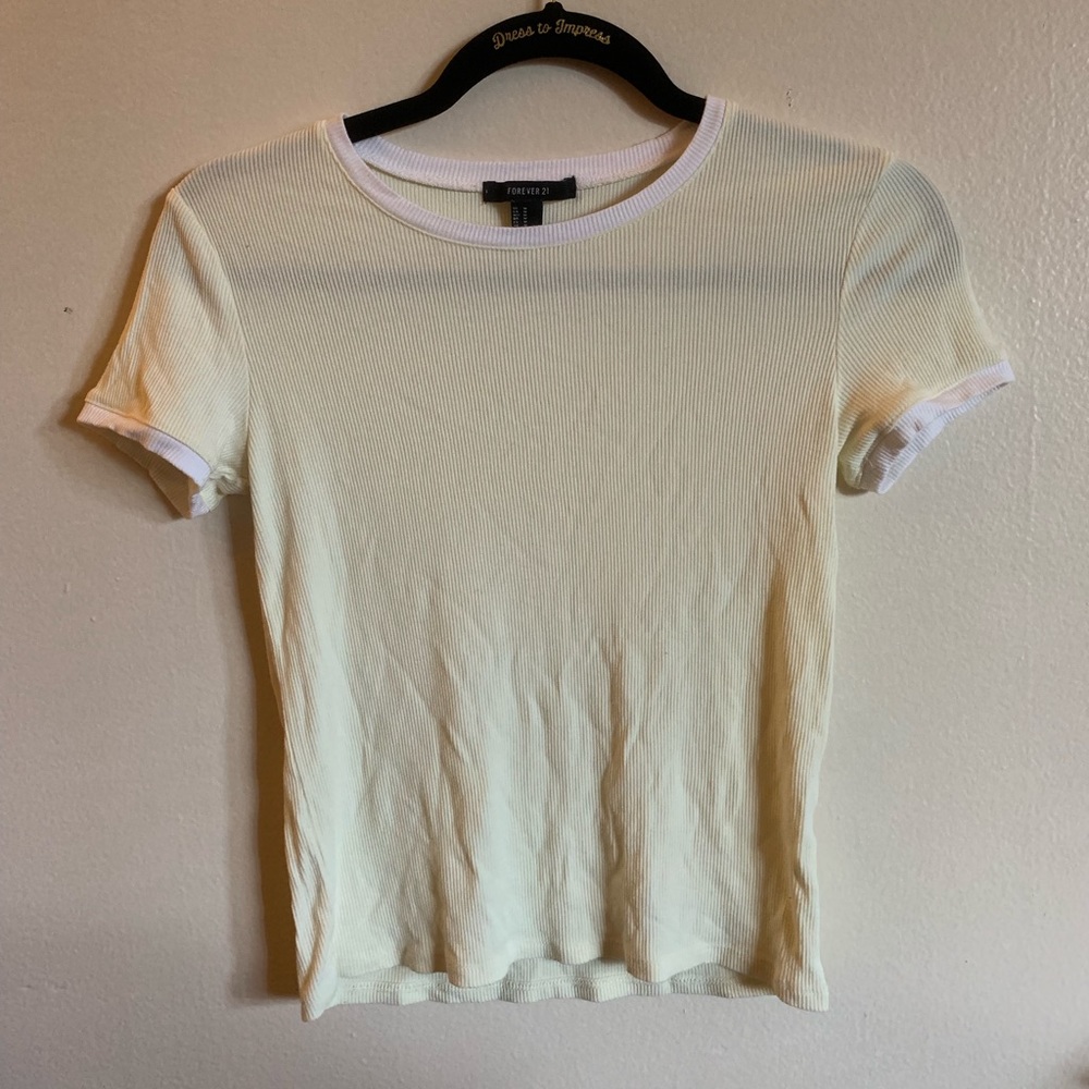 Pastel Yellow Ribbed Tee